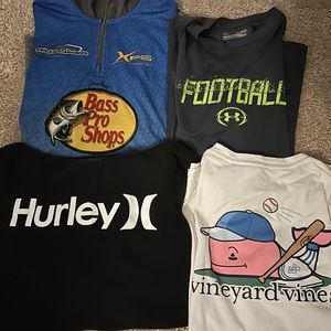 Boys clothing, mixture of long sleeve shirts; hoodie;dri for shirt